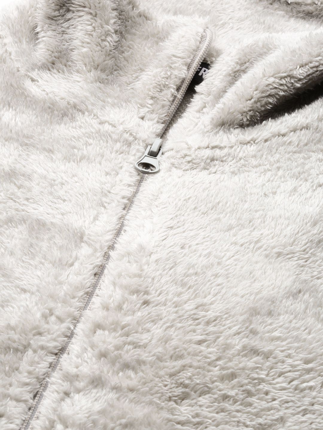 SASSAFRAS Women Grey Melange Solid Faux Fur Tailored Jacket
