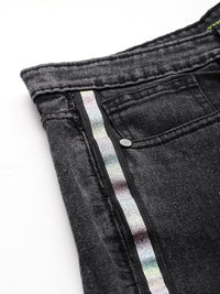 DressBerry Women Wide Leg with Side Stripe Stretchable Jeans