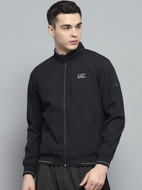 Monte Carlo Men Mock Collar Solid Casual Lightweight Bomber Jacket