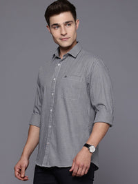 Raymond Pure Cotton Slim Fit Checked Casual Shirt