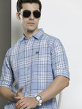 The Indian Garage Co Men Blue Comfort Checked Casual Shirt