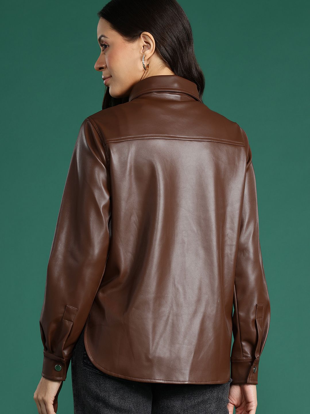 DressBerry Faux Leather Shacket