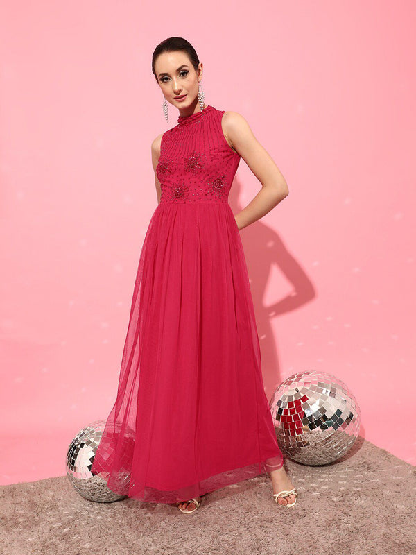 STREET 9 Women Gorgeous Fuchsia Solid Dress