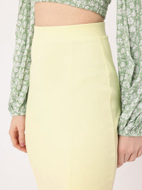 DressBerry The Rule-Breaker Ribbed Bodycon Midi Skirt