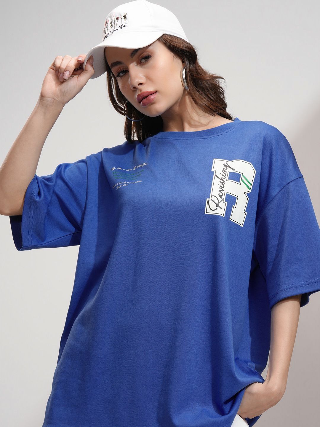 Tokyo Talkies Women Printed Drop-Shoulder Oversized Tshirt