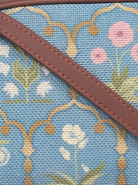 ZOUK Women Blue Floral Printed Structured Sling Bag