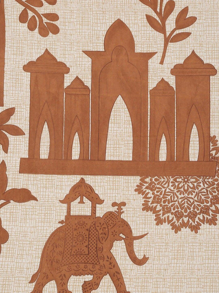 KLOTTHE Beige & Brown Printed 300TC Dilengkapi Cadar King Double & 2 Sarung Bantal