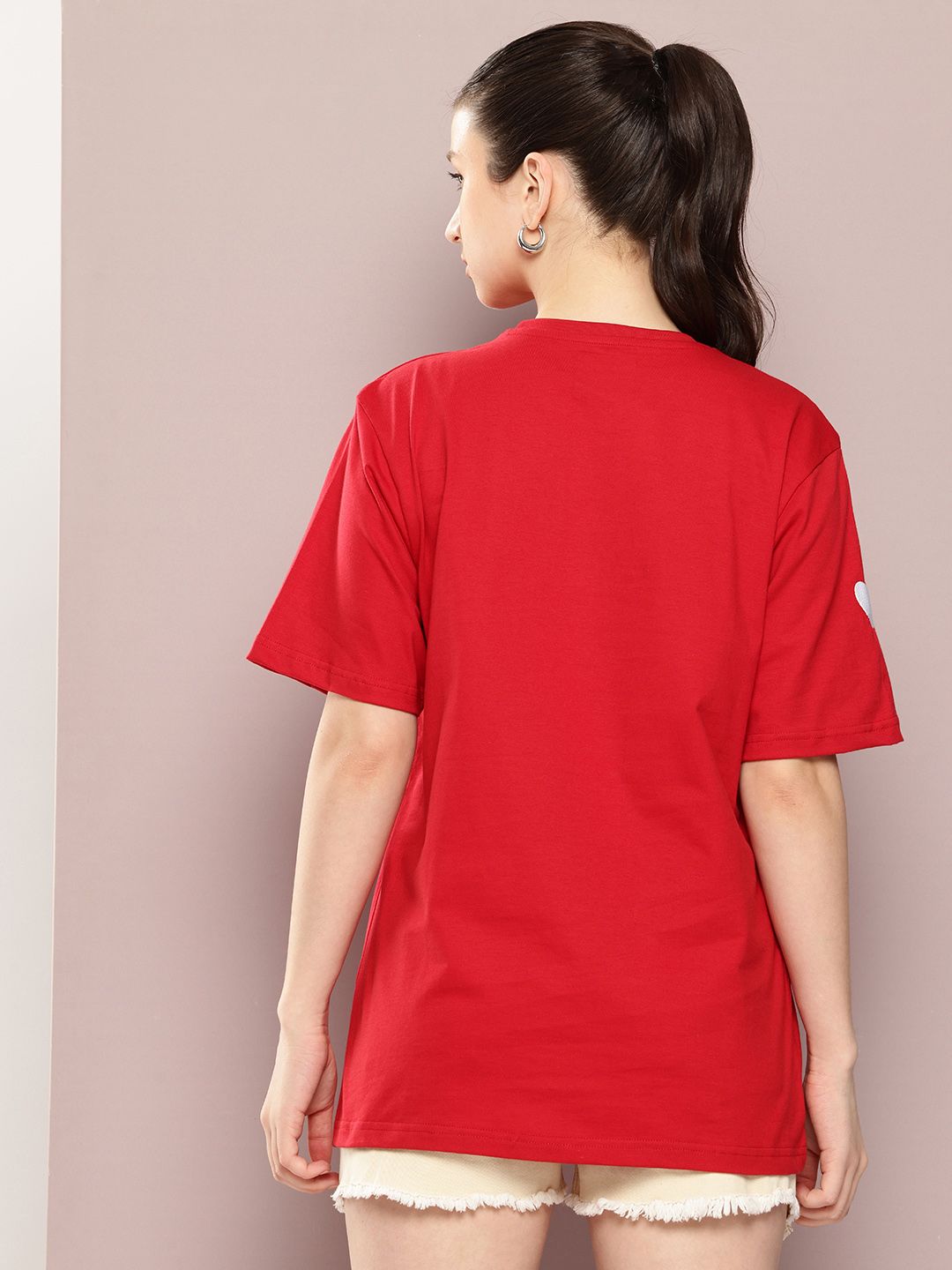 DILLINGER Women Oversized Embroidery Crew Neck Tshirt