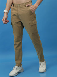 HIGHLANDER Men Tapered Fit Plain Cargo Trousers