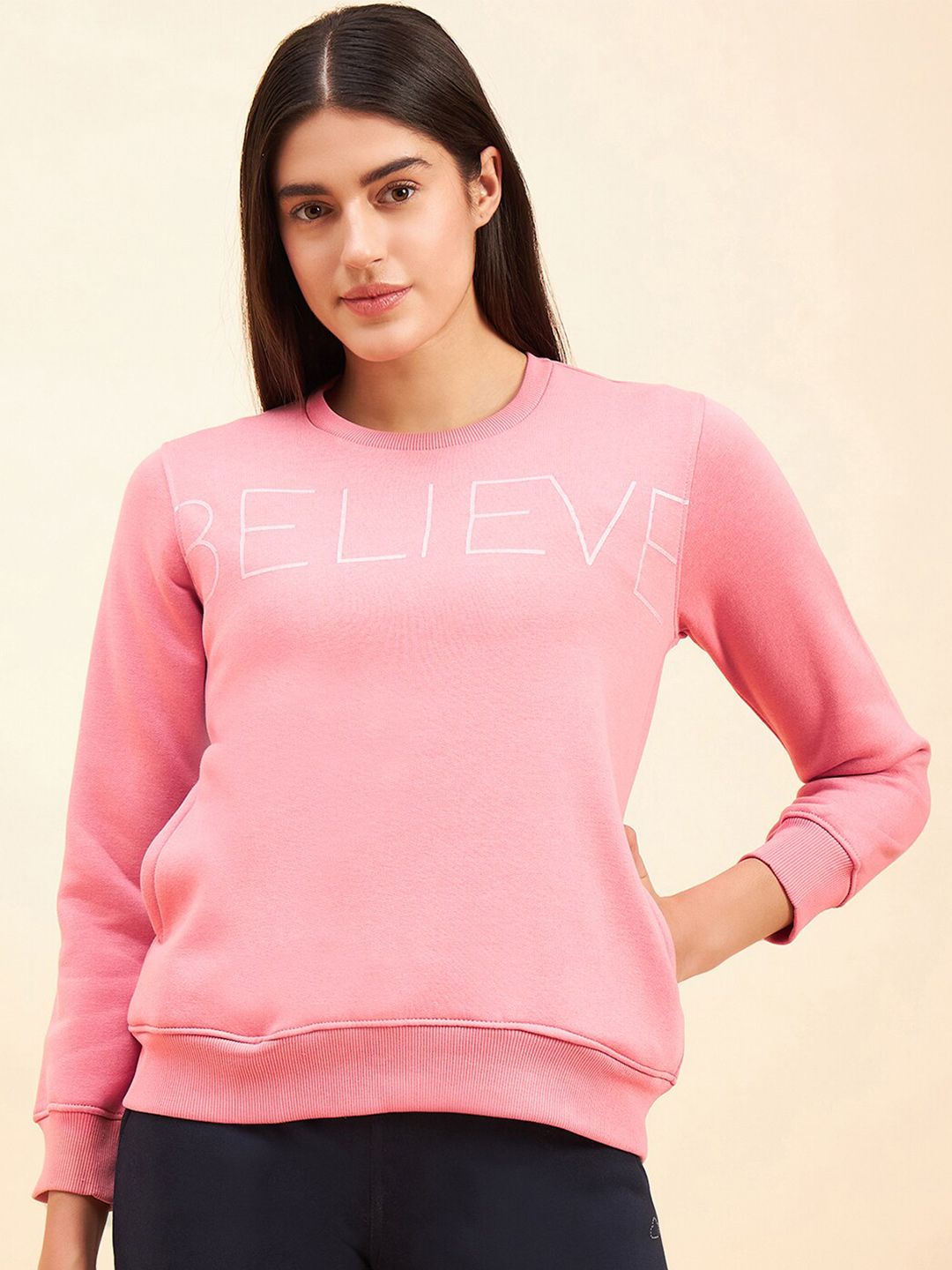 Sweet Dreams Typography Printed Fleece Sweatshirt