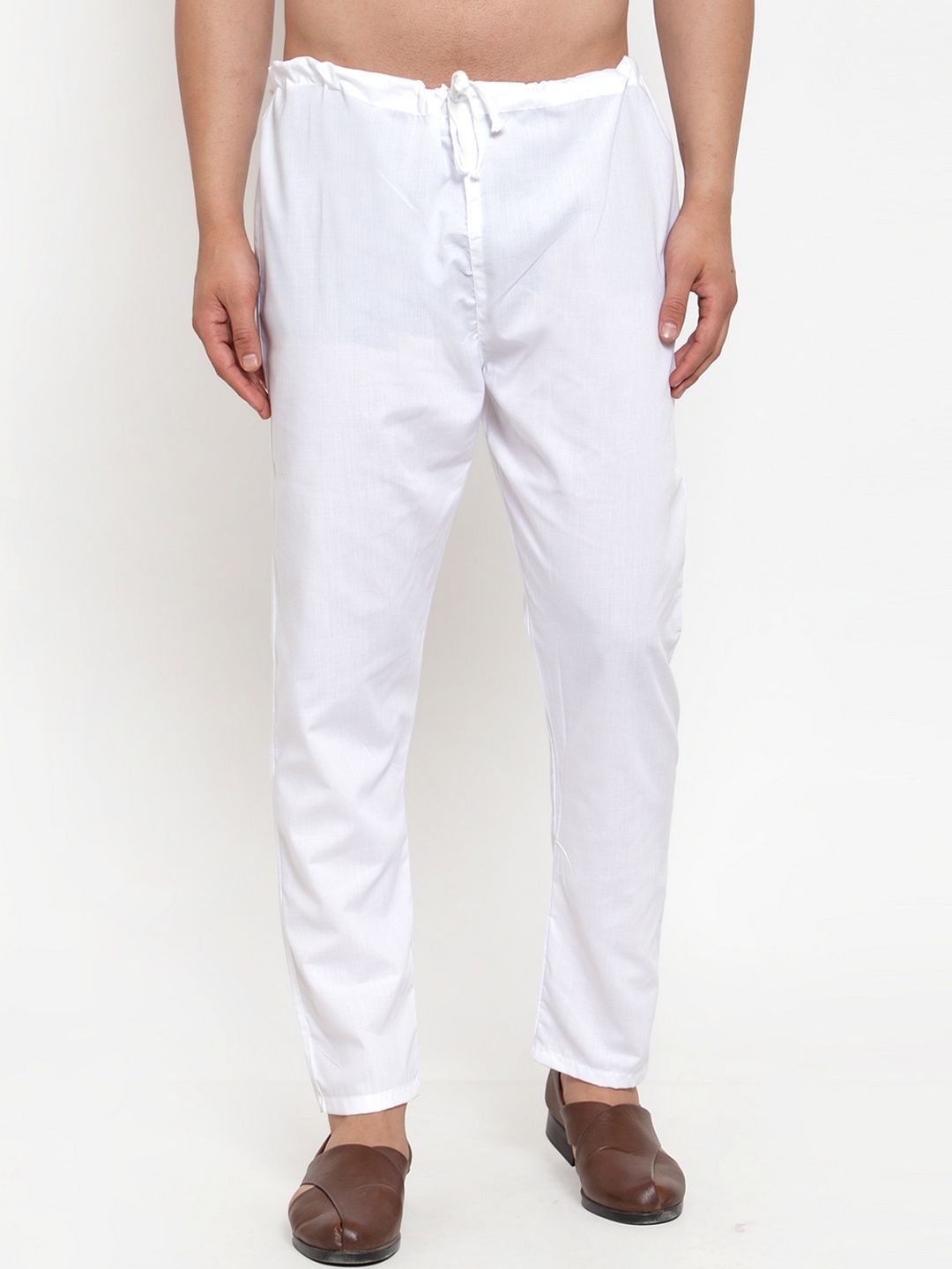Jompers Men Beige Solid Pants Cut Pyjama