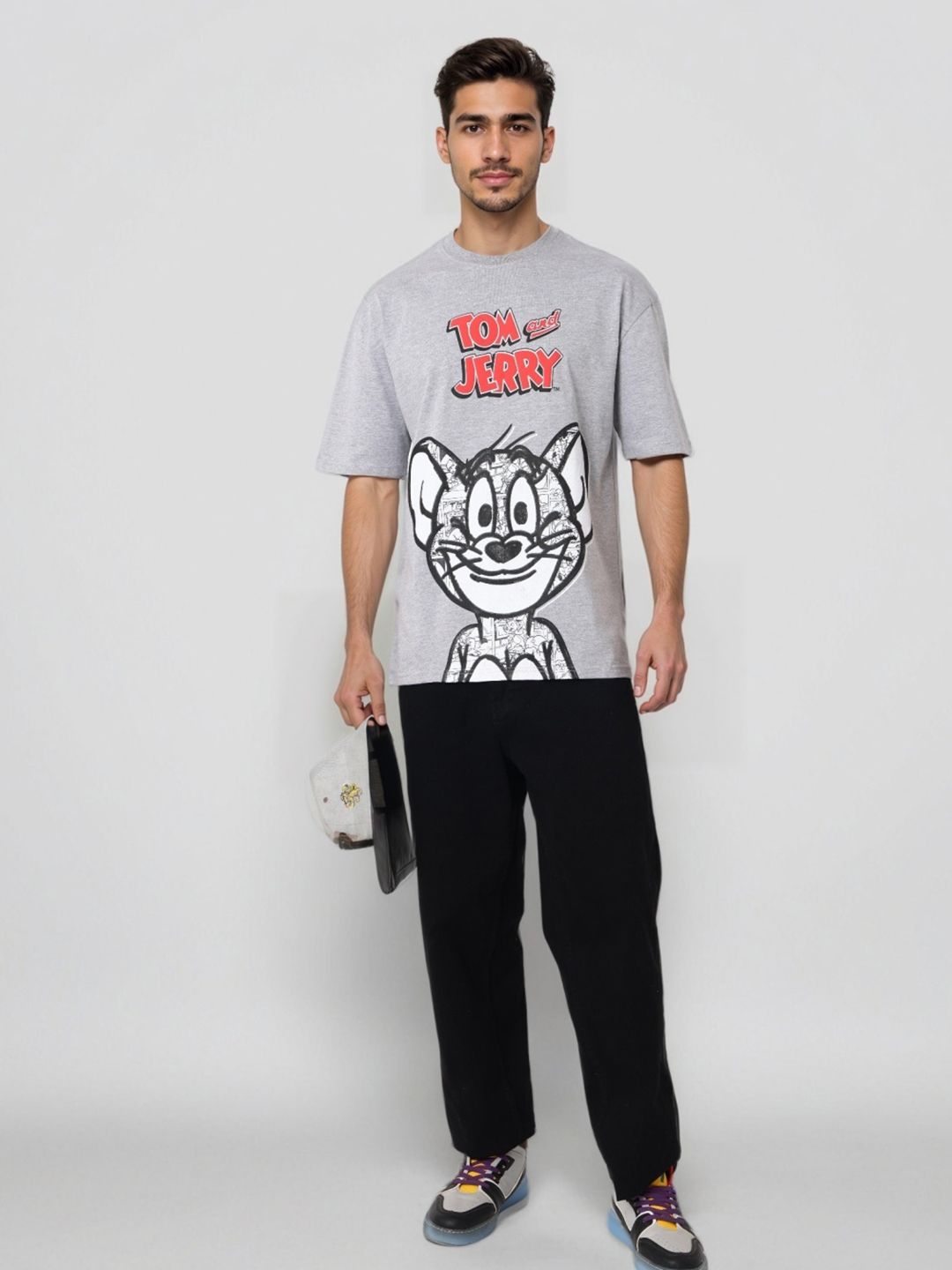 The Indian Garage Co Men Printed Raw Edge Boxy T-shirt