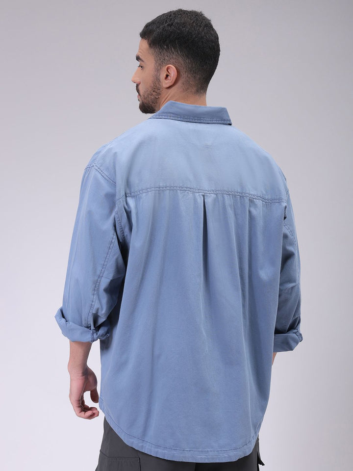 The Indian Garage Co Men Cutaway Collar Checked Cotton Oversized Casual Shirt