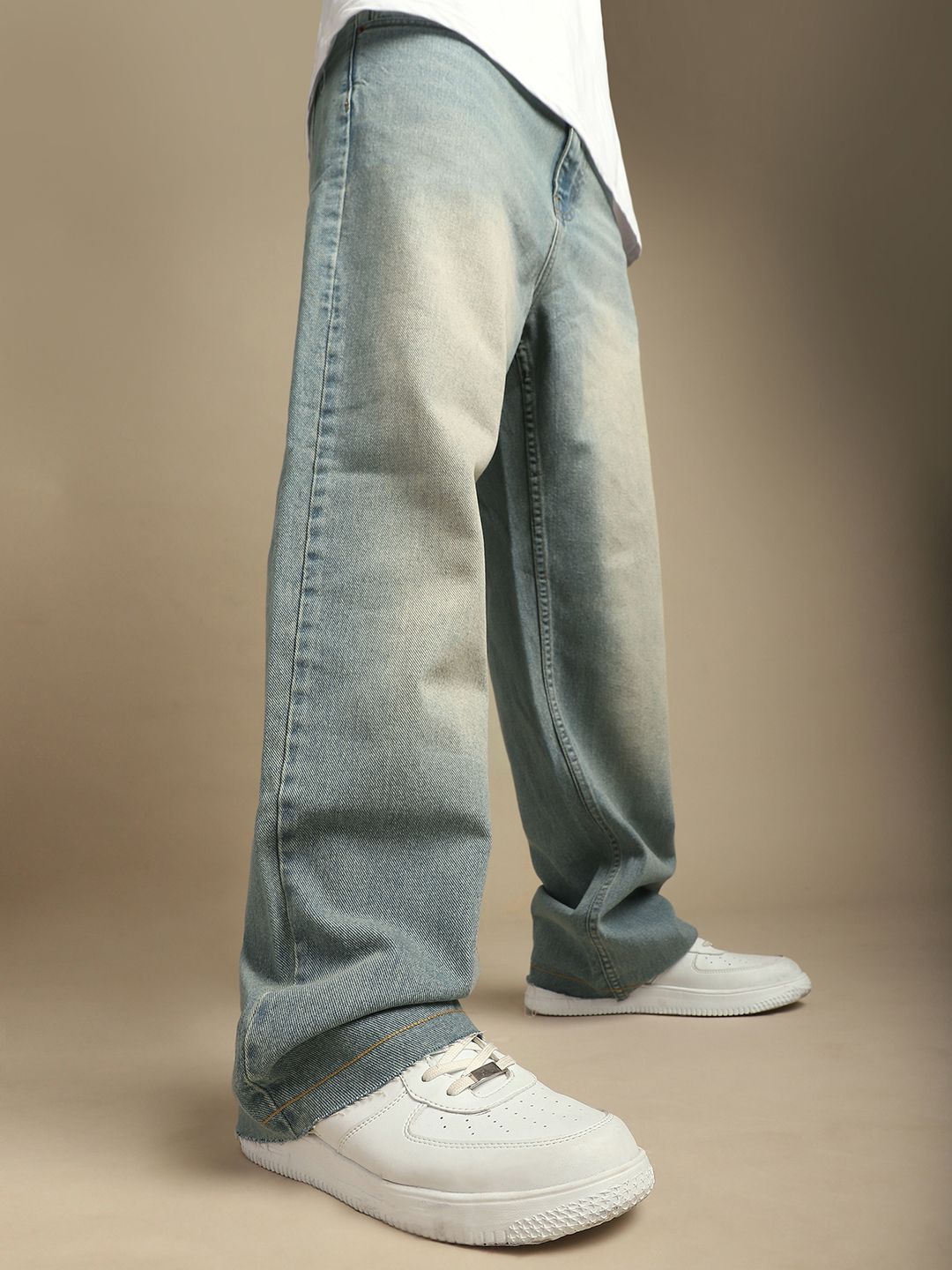 DILLINGER Men Cotton Mid-Rise Loose Relaxed Fit Jeans