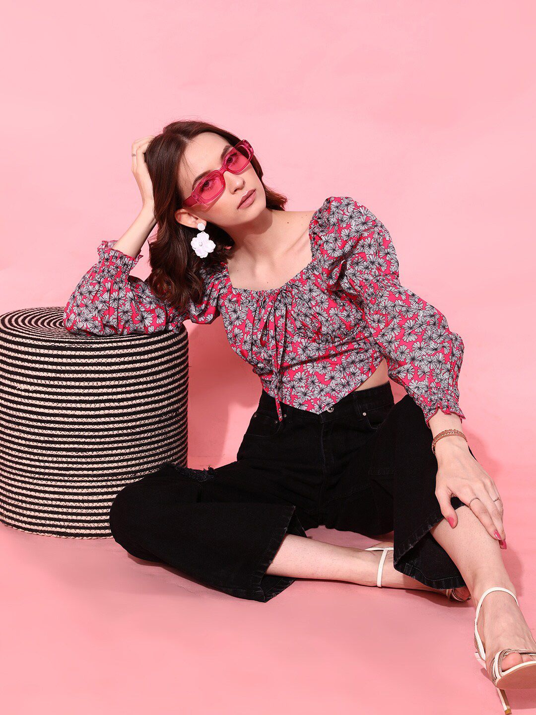 STREET 9 Fuchsia Floral Top