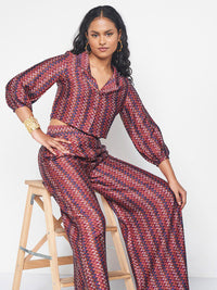 Global Women Desi Printed Shirt With Trousers Coords