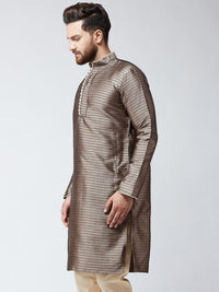 SOJANYA Men Bronze-Toned Woven Design Straight Kurta