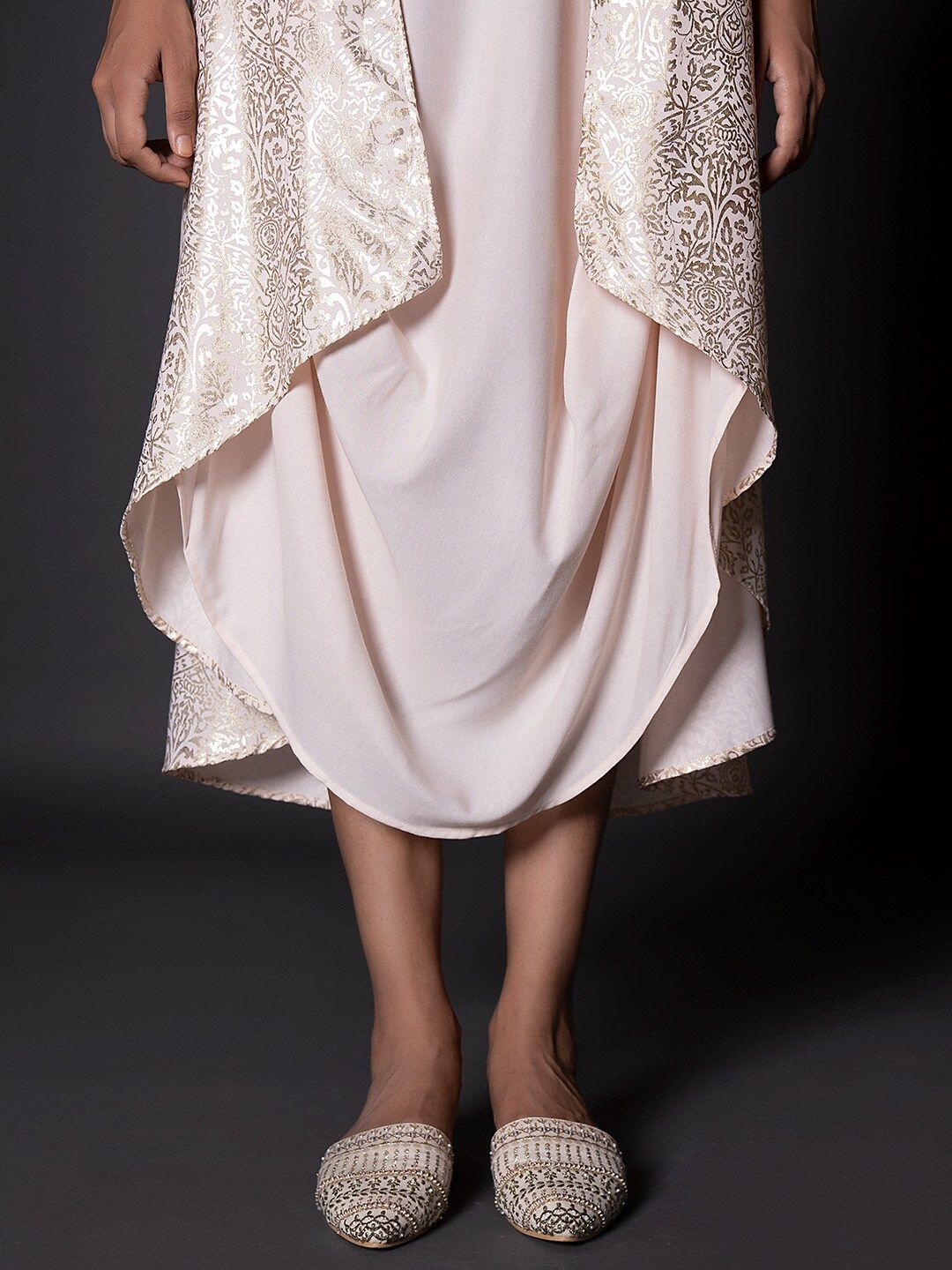 W Pink Ethnic A-Line Midi Dress