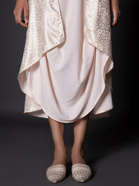 W Pink Ethnic A-Line Midi Dress