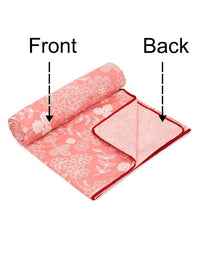 Cortina Rose & White Floral Microfiber AC Room Reversible Double Bed Dohar