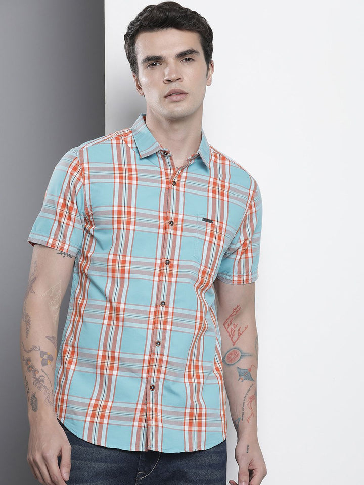 The Indian Garage Co Slim Fit Opaque Checked Casual Shirt