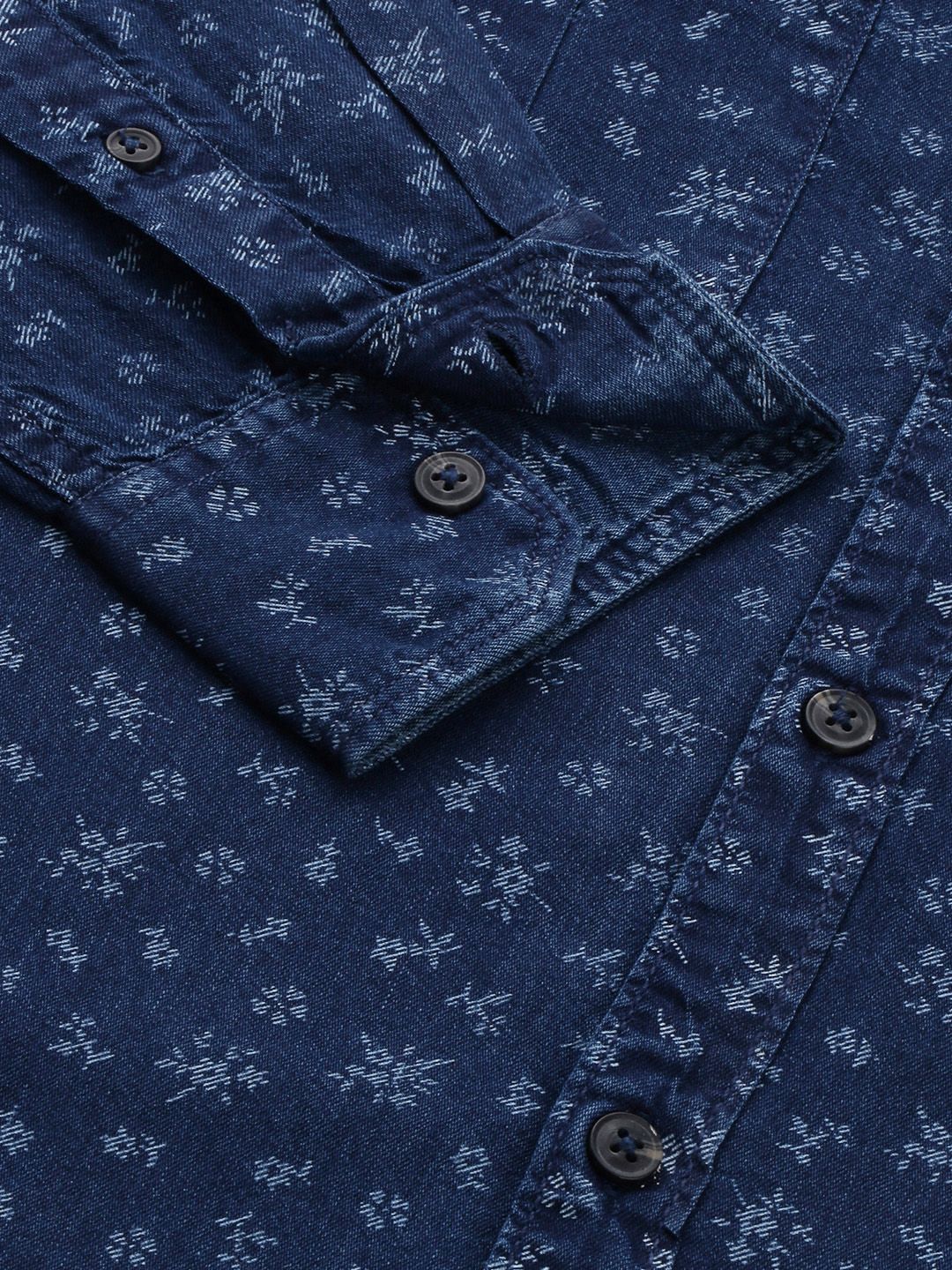SPYKAR Men Pure Cotton Slim Fit Micro Ditsy Floral Printed Casual Shirt