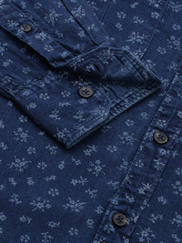 SPYKAR Men Pure Cotton Slim Fit Micro Ditsy Floral Printed Casual Shirt