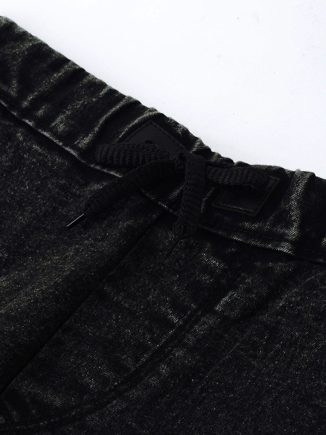 Urbano Fashion Men Black Slim Fit Mid-Rise Clean Look Acid Wash Stretchable Jogger Jeans