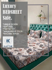 Moda Rapido X KLOTTHE Beige & Brown Floral 300 TC Cadar Katil King dengan 2 Sarung Bantal