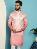 SOJANYA Ethnic Motifs Woven Design Jacquard Mandarin Collar Straight Kurta