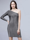 Tokyo Talkies Women Grey Solid Bodycon Dress
