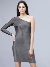 Tokyo Talkies Women Grey Solid Bodycon Dress