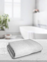 MYTRIDENT White Solid 500 GSM Pure Cotton Soft  Plush Bath Towel