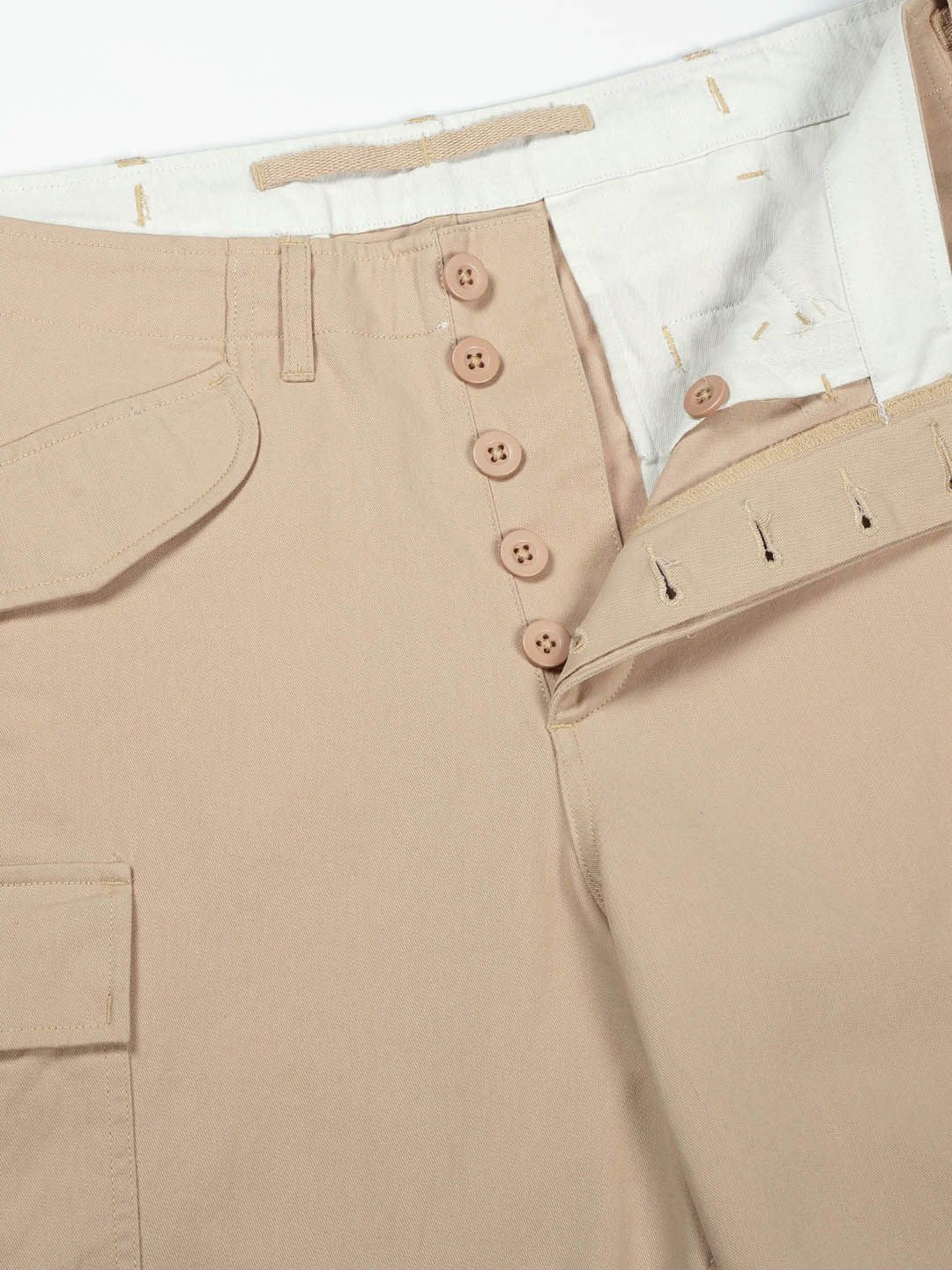 Thomas Scott Men Cricket Club Smart Loose Fit Cotton Cargos Trousers