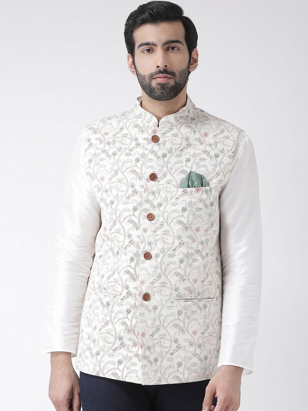 Jaket Nehru Cotton Nehru yang berwarna-warni & berwarna merah