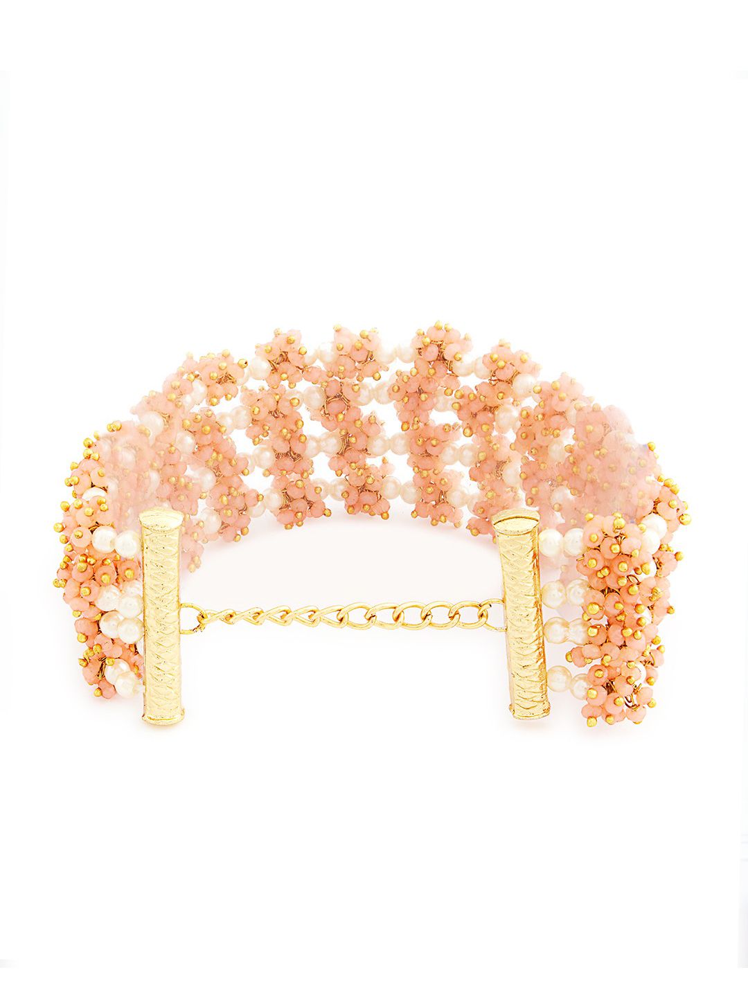 Gelang Salut Emas Zaveri Pearls Wanita Warna Peach