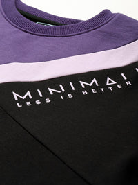 The Indian Garage Co Men Black &Purple Colourblocked Sweatshirt