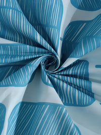 KLOTTHE Turquoise Blue Geometric Cotton 300 TC King Cadar Halus dengan 2 Sarung Bantal-98 x 89 inci