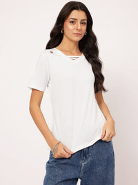 DressBerry Minimalist Muse Ring & Strap Detail Regular Top