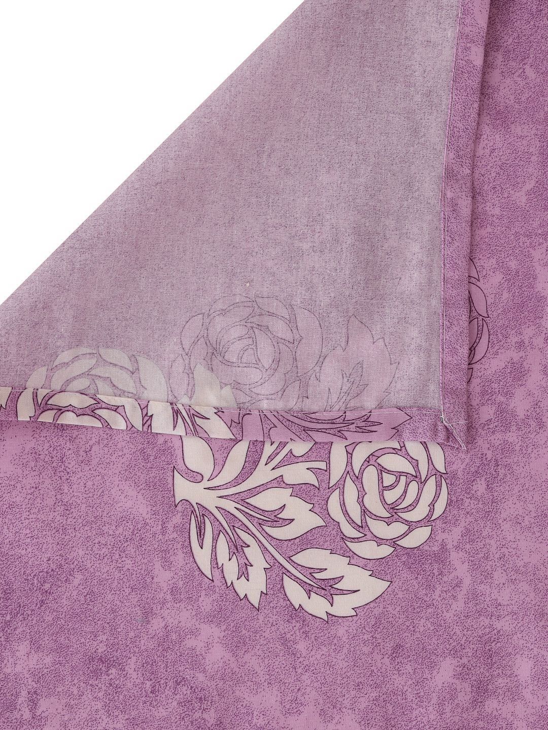 Myntra Elegant Homes Purple & White Floral 400 TC King Bedsheet with 2 Pillow Covers