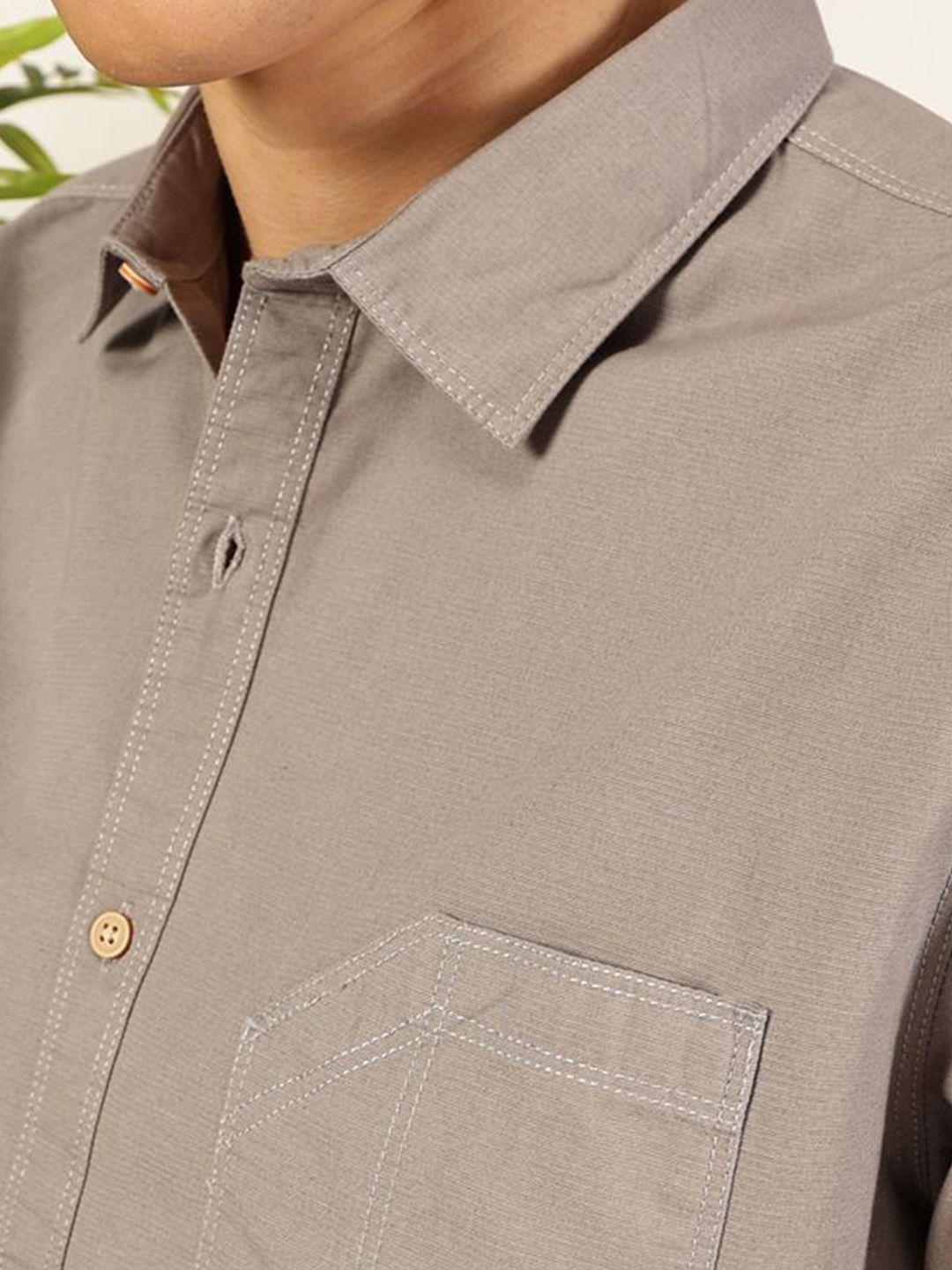 Thomas Scott Men Premium Cutaway Collar Solid Pure Cotton Slim Fit Casual Shirt