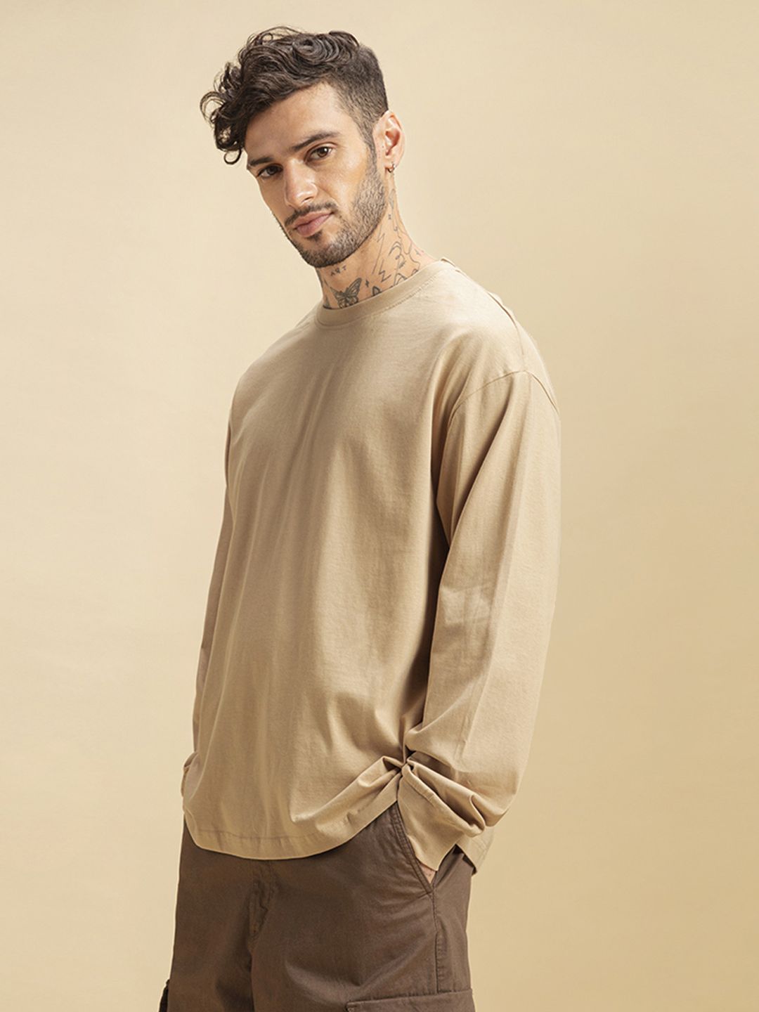 Bewakoof Cotton Solid Oversized T-shirt