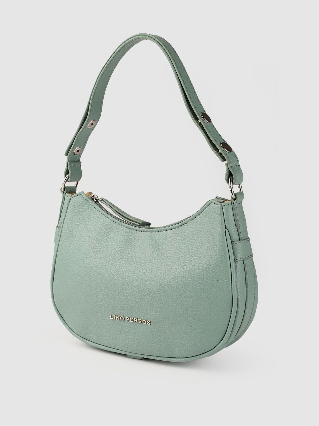 Lino Perros Women Sage Green Structured Baguette Bag