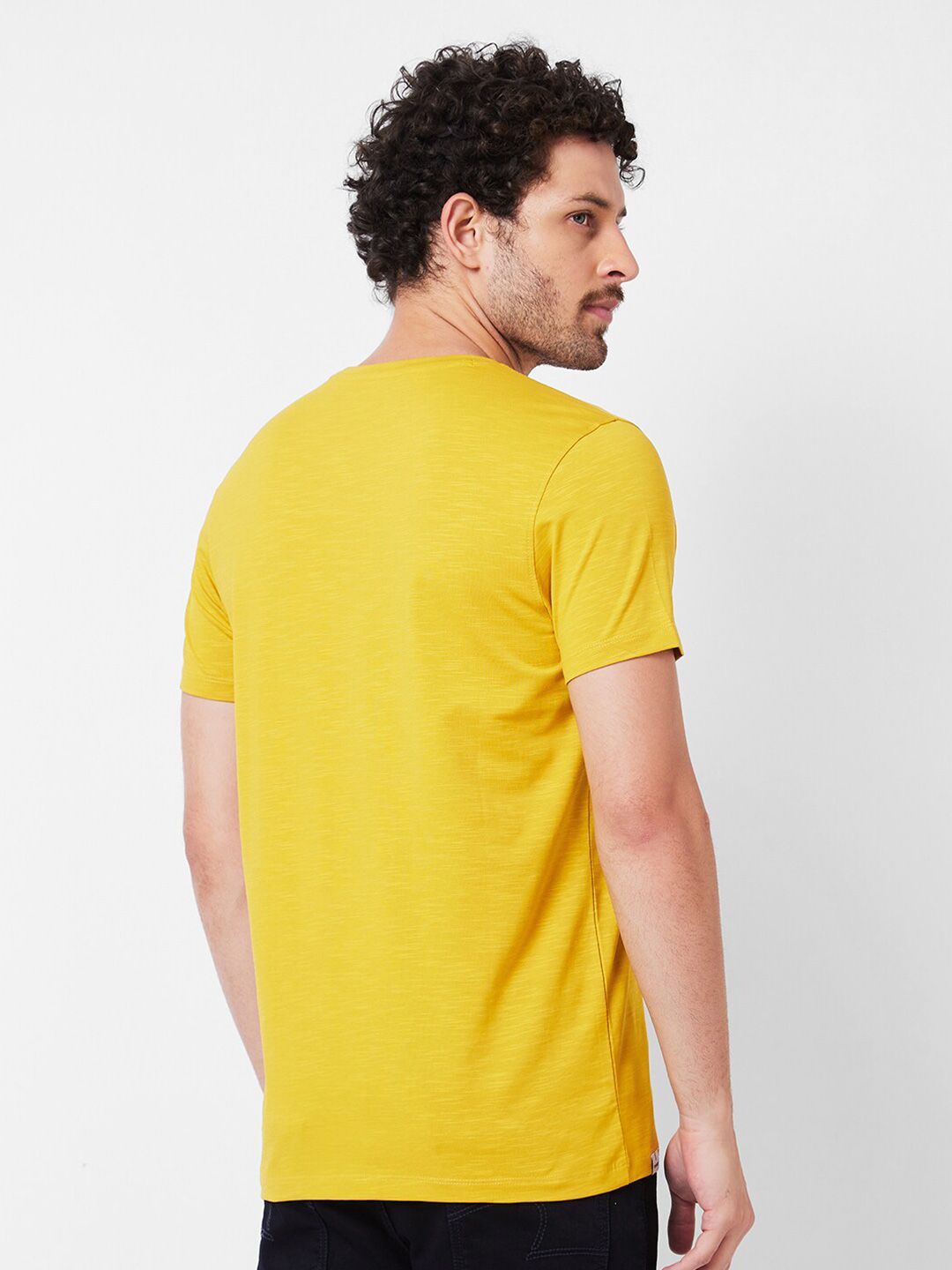 SPYKAR Typography Printed Cotton Slim Fit T-shirt