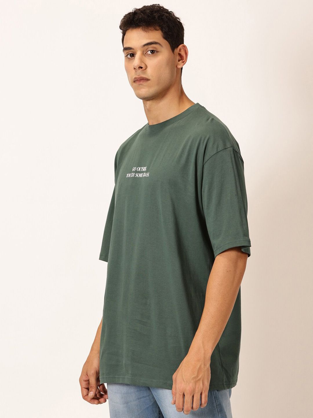 Thomas Scott Round Neck Typography Printed Cotton Oversized T-shirt