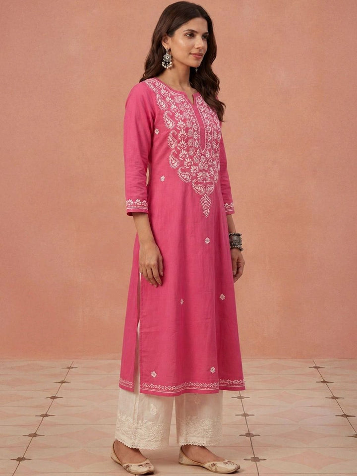 Rumah Wanita Chikankari Sulam Kurta Chikankari