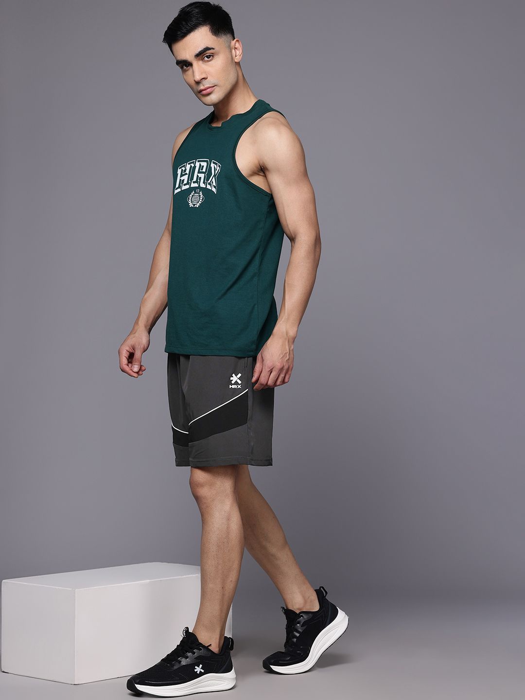 HRX by Hrithik Roshan Men Striped Detail Casual Shorts