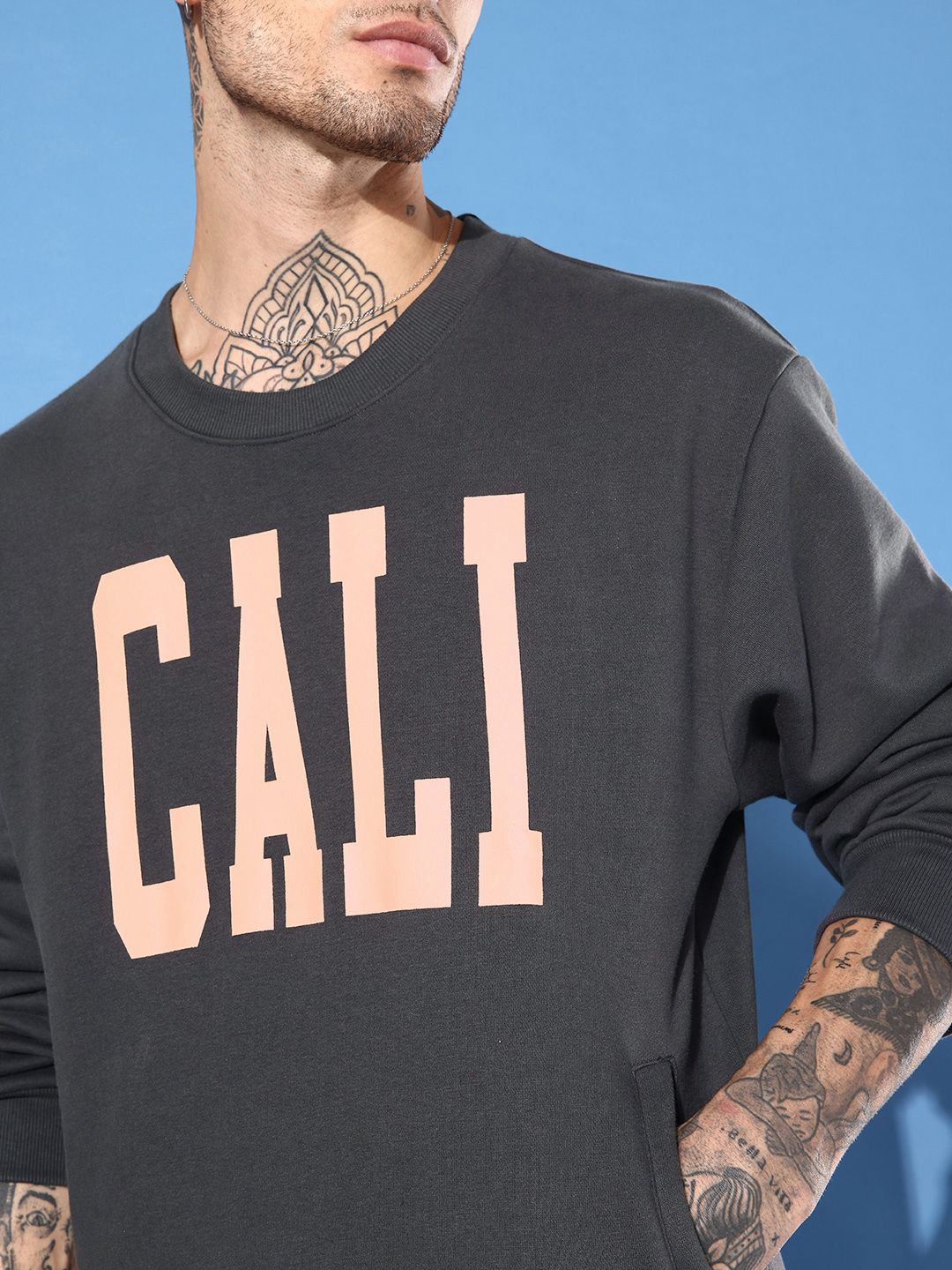 DILLINGER Men Typography Printed Oversized Sweatshirt