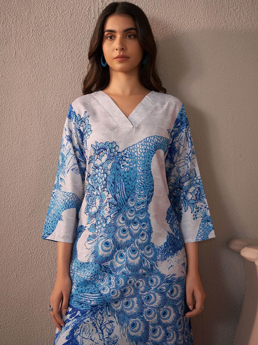 Indo Era Women Floral Printed Regular Kurta with Trousers