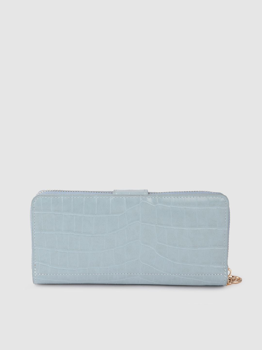 Lino Perros Women Blue Animal Printed PU Structured Two Fold Wallet